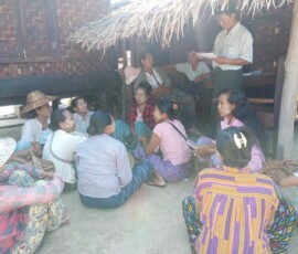 ၀မ်းတွင်းမြို့နယ် အုန္နဲ ကျေးရွာတွင် ချေးငွေလျှောက်လွှာတင်သည့် အစည်းအဝေးဆောင်ရွက်နေခြင်း