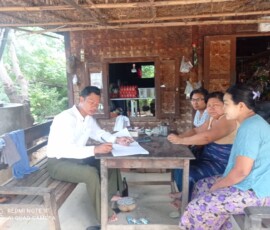 ၀မ်းတွင်းမြို့နယ် ကျောင်းကုန်းကျေးရွာတွင် ချေးငွေကောက်ခံသည့် အစည်းအဝေးဆောင်ရွက်နေခြင်း